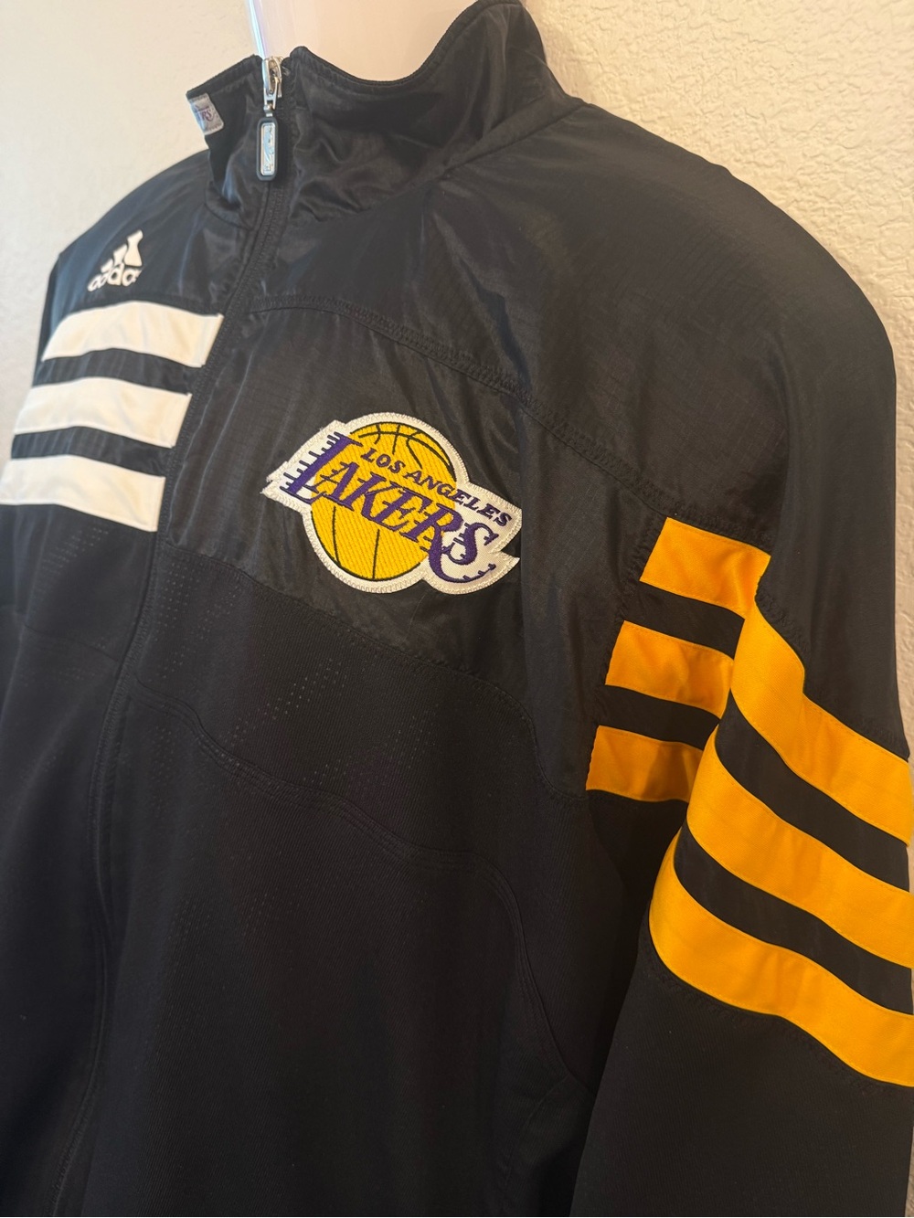 Adidas Los Angeles Lakers Full Zip Track Jacket Black Three Stripe Men’s | XXL - Picture 2 of 14